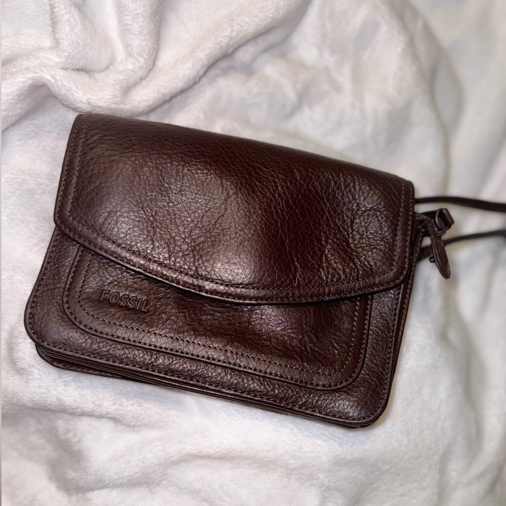 Fossil Dark Brown Crossbody Bag